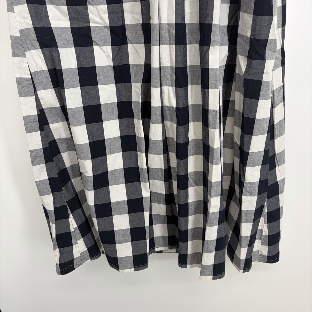 J.Crew Navy Buffalo Plaid Midi Dress 0 Nautical Boat Coastal Preppy Summer Fall - Picture 14 of 15